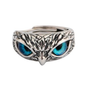 S925 Silver Vintage Owl Ring
